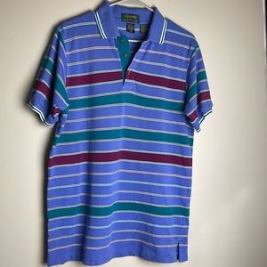 Vintage Colours by Alexander Julian Short Sleeve  Striped Polo Size Large